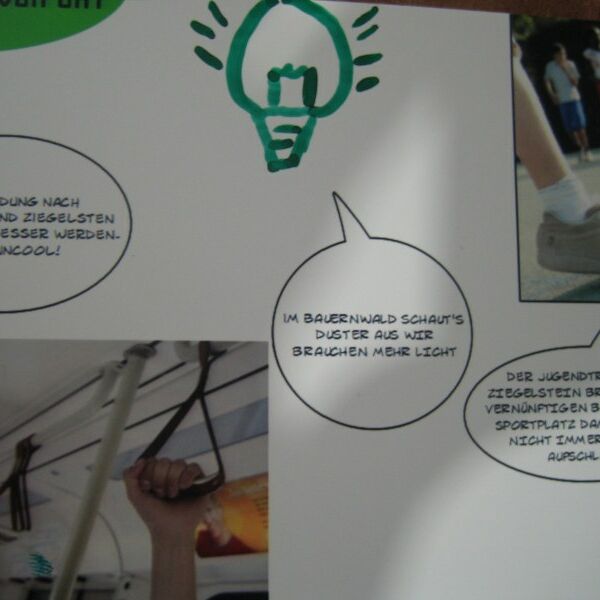 Von Jugendlichen auf der Jugendversammlung 2013 im U44 gestaltete Postkarte mit ihrem Anliegen