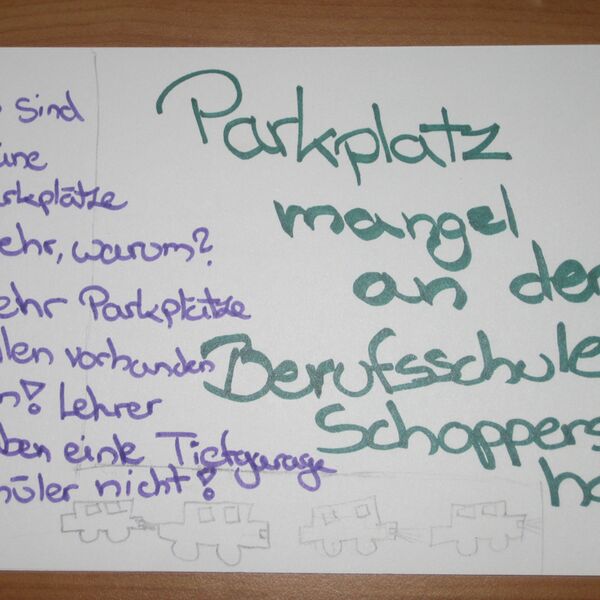 Von Jugendlichen auf der Jugendversammlung 2011 gestaltete Postkarte mit ihrem Anliegen