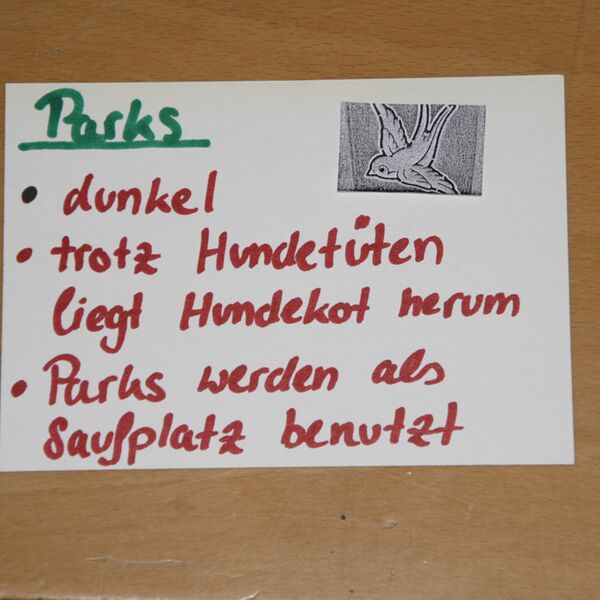 Von Jugendlichen auf der Jugendversammlung 2011 gestaltete Postkarte mit ihrem Anliegen