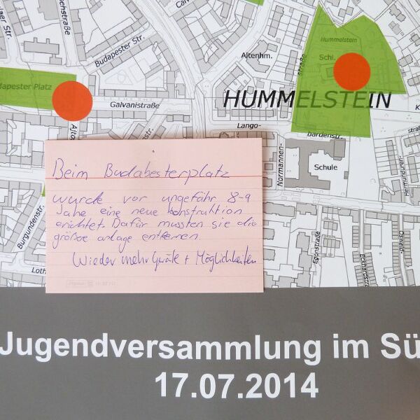 Foto von Vorschlägen von Jugendlichen 2014, was in Nürnberg schöner werden könnte