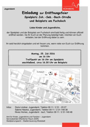 Einladung zur Eröffnungsfeier des Bolzplatzes am Fuchsloch 2016