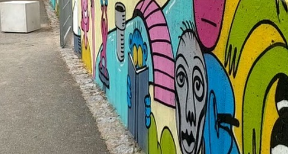 Bild von der Graffitiwand Pferdemarkt
