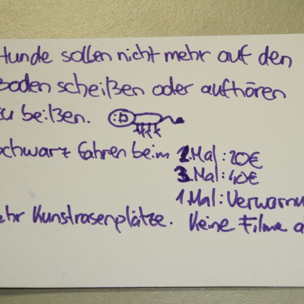 Von Jugendlichen auf der Jugendversammlung 2011 gestaltete Postkarte mit ihrem Anliegen