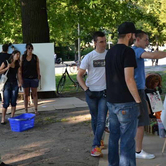 Foto von der laut Open Air Versammlung im Annapark 2014