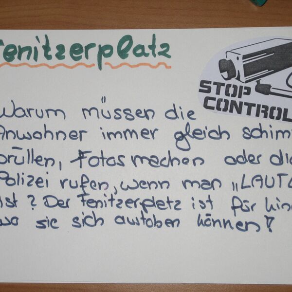 Von Jugendlichen auf der Jugendversammlung 2011 gestaltete Postkarte mit ihrem Anliegen