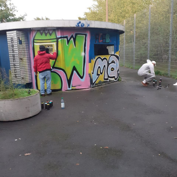 Foto von der Graffiti-Aktion Breslauer Straße