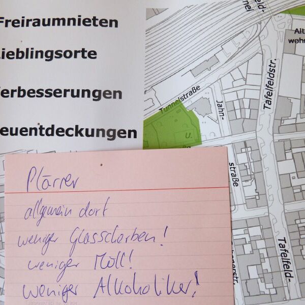 Foto von Vorschlägen von Jugendlichen 2014, was in Nürnberg schöner werden könnte
