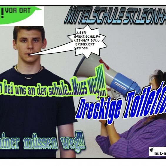 Von Jugendlichen auf der Jugendversammlung 2014 in der Ossietzky-Schule gestaltete Postkarte mit ihrem Anliegen