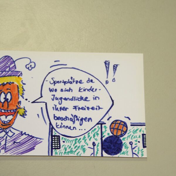 Von Jugendlichen auf der Jugendversammlung 2011 gestaltete Postkarte mit ihrem Anliegen