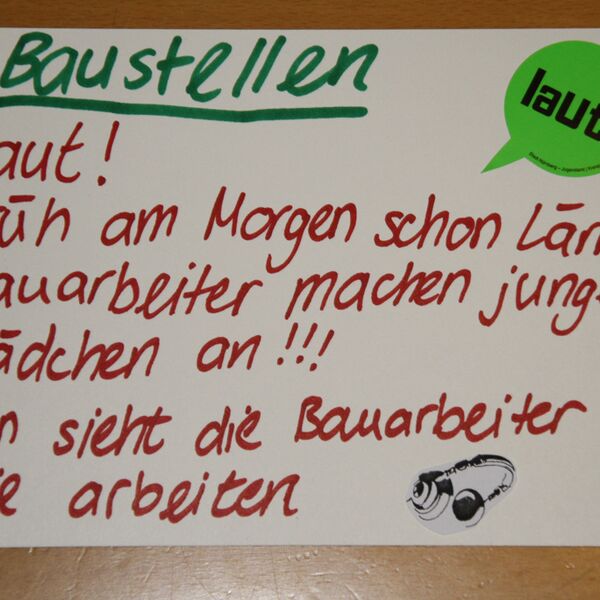 Von Jugendlichen auf der Jugendversammlung 2011 gestaltete Postkarte mit ihrem Anliegen