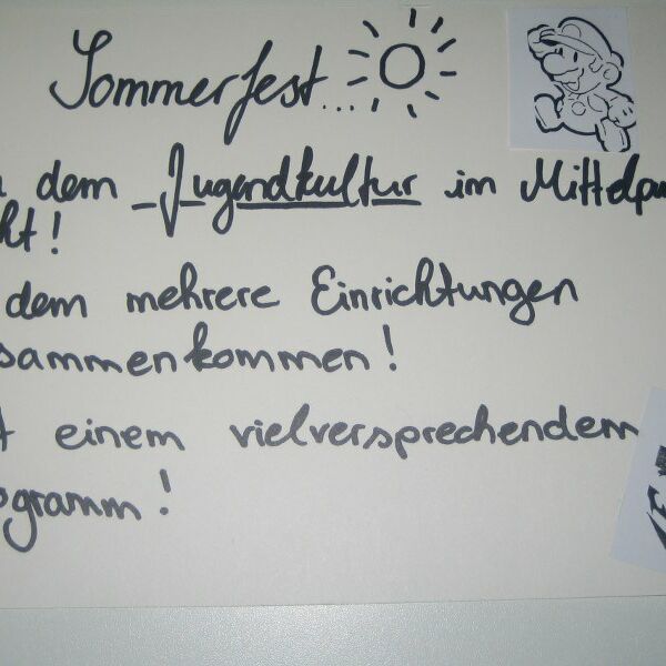 Von Jugendlichen auf der Jugendversammlung 2012 in der Villa Leon gestaltete Postkarte mit ihrem Anliegen