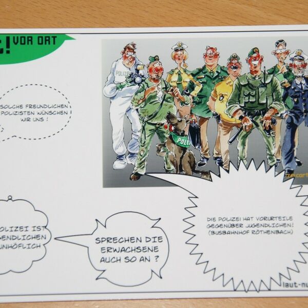 Von Jugendlichen auf der Jugendversammlung 2011 gestaltete Postkarte mit ihrem Anliegen