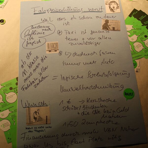 Von Jugendlichen auf der Jugendversammlung 2011 gestaltete Postkarte mit ihrem Anliegen